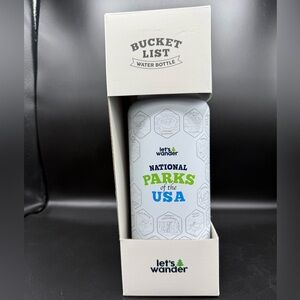 NEW National Parks Bucket List Water Bottle w/ Waterproof Stickers Let’s Wander